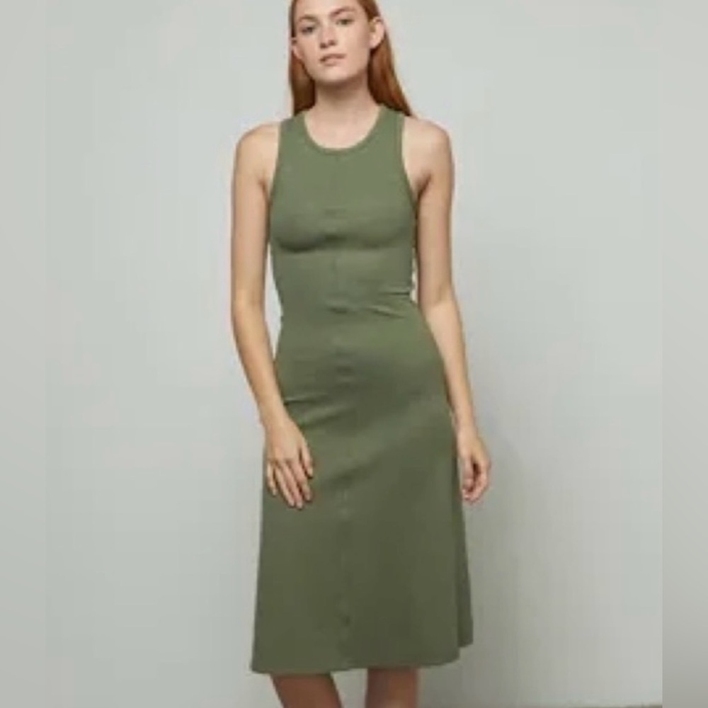 NWT Lunya Restore Fitted Green Casual Dress Small